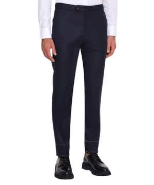 Straight-fit wool trousers