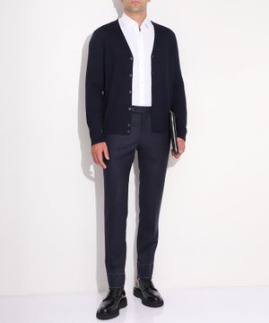 Straight-fit wool trousers