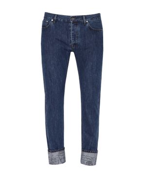 Straight-fit jeans with printed legs