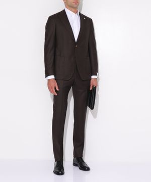 Two button fastening straight-fit suit