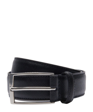 Saffiano finish leather belt