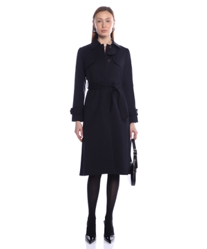 Trench coat with pleated insert