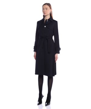 Trench coat with pleated insert