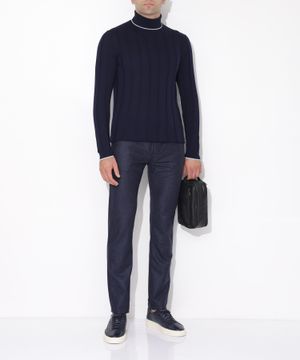 Straight-fit wool trousers