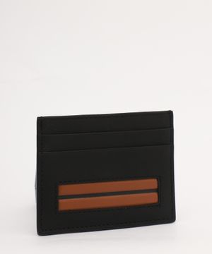 Logo detail leather card holder