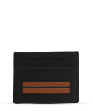 Logo detail leather card holder