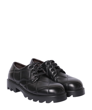 Strut Grid lace up leather derby shoes