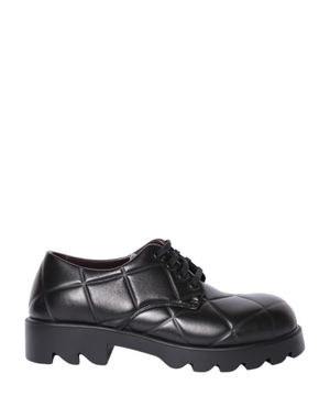 Strut Grid lace up leather derby shoes