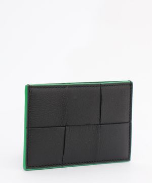 Woven leather cardholder