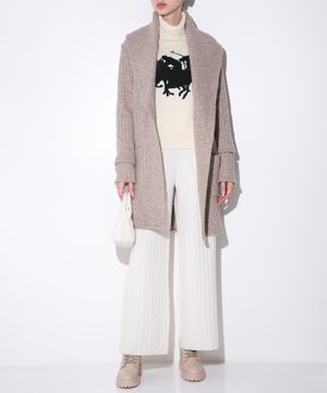 Long sleeve cardigan with belted waist