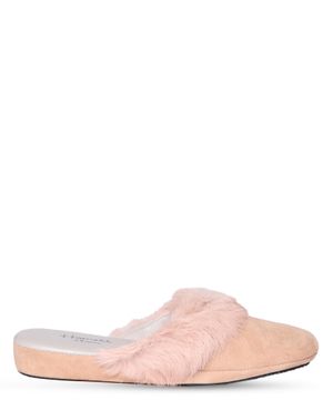 Fur detail slippers