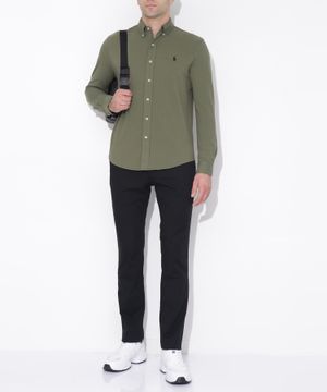 Shirt with classic collar and long sleeves