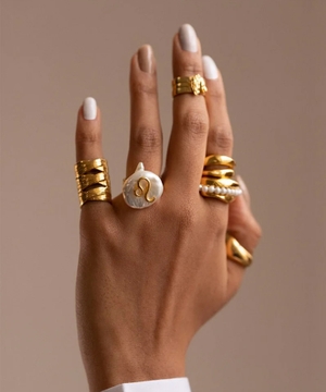 Capricorn ring with pearl