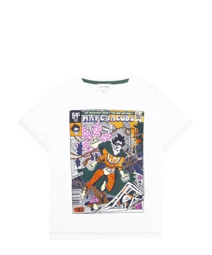Dairəvi yaxa ilə printli qısaqol t-shirt