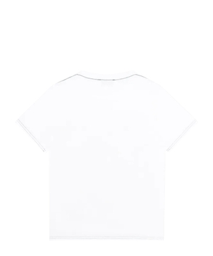 Dairəvi yaxa ilə printli qısaqol t-shirt