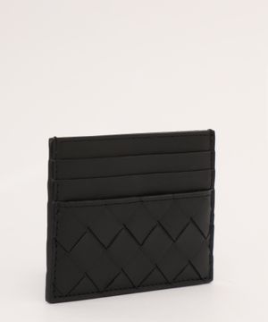 Woven leather cardholder