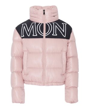 Logo print quilted jacket