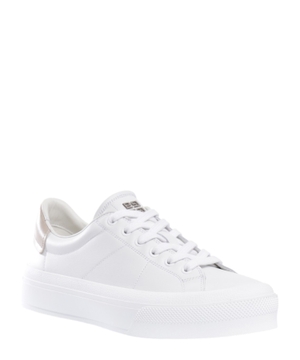 Logo detail leather sneakers