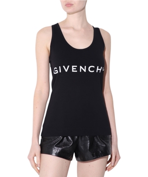 Logo printed sleeveless top