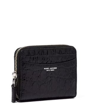 Logo print zip fastening wallet