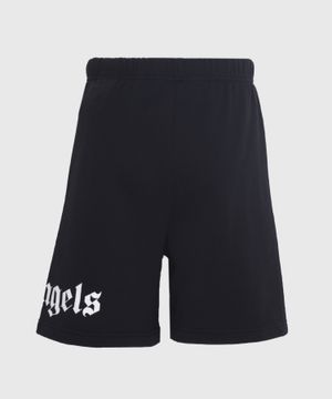 Shorts with elasticated waist and logo print