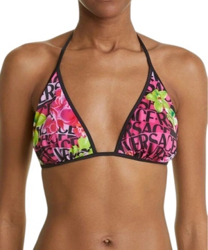 Gül printli bikini top