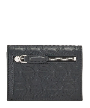 Monogram textured logo detail wallet