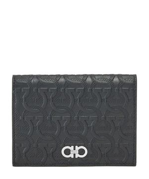 Monogram textured logo detail wallet