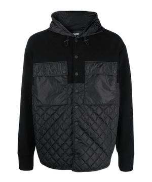 Quilted design hooded jacket with long sleeves