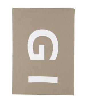 Wool scarf with logo lettering