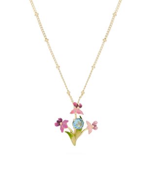 Japanese Iris flower detailing necklace