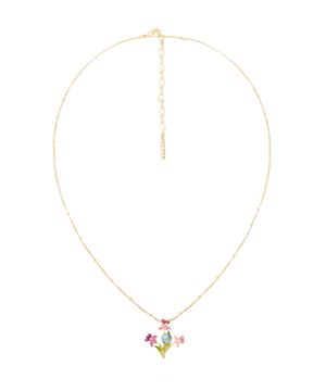 Japanese Iris flower detailing necklace