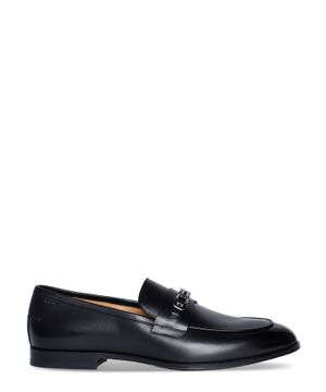 Leather loafers with logo detail