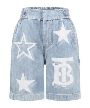 Shorts with elasticated waist and logo print