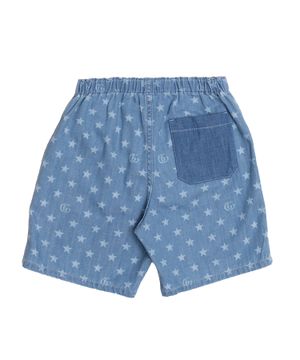 Stars printed denim shorts