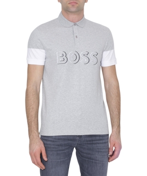 Three button fastening polo with logo print