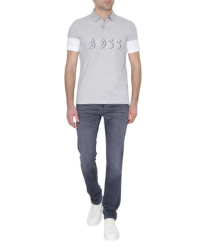 Three button fastening polo with logo print