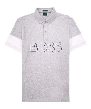 Three button fastening polo with logo print