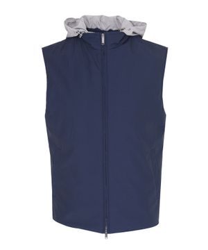 Sleeveless vest with a hood