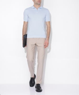 Zipped collar polo shirt