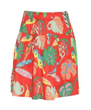 Printed skirt with elastic waist