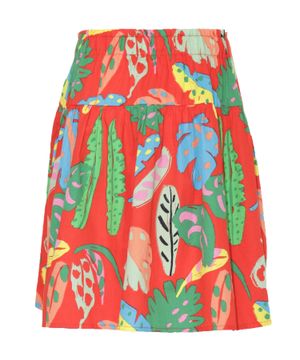 Printed skirt with elastic waist