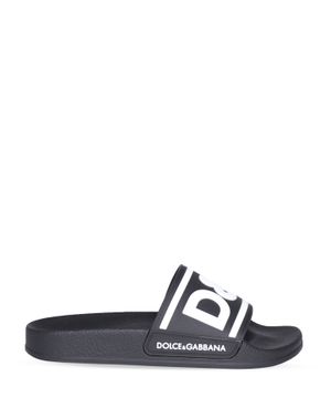 Rubber sandals with logo detail