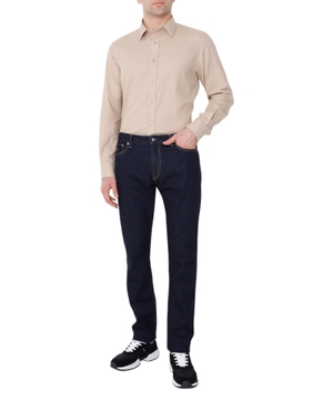 Straight fit shirt with long sleeves