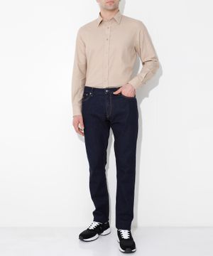 Straight fit shirt with long sleeves