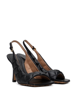 Quilted design heeled sandals