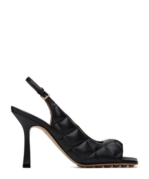 Quilted design heeled sandals