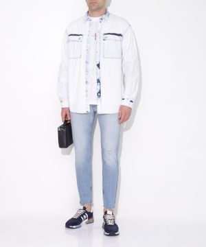 Logo-tag denim shirt