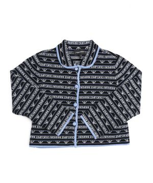 Logo printed cardigan with long sleeves