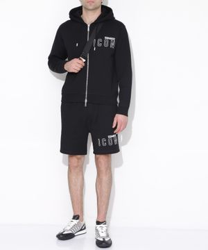 Logo printed zipped hoodie